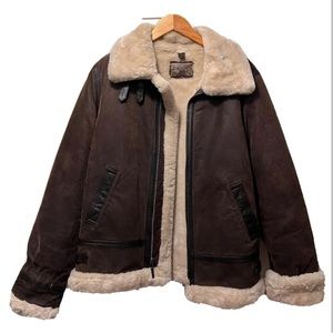 Vintage genuine leather bomber jacket